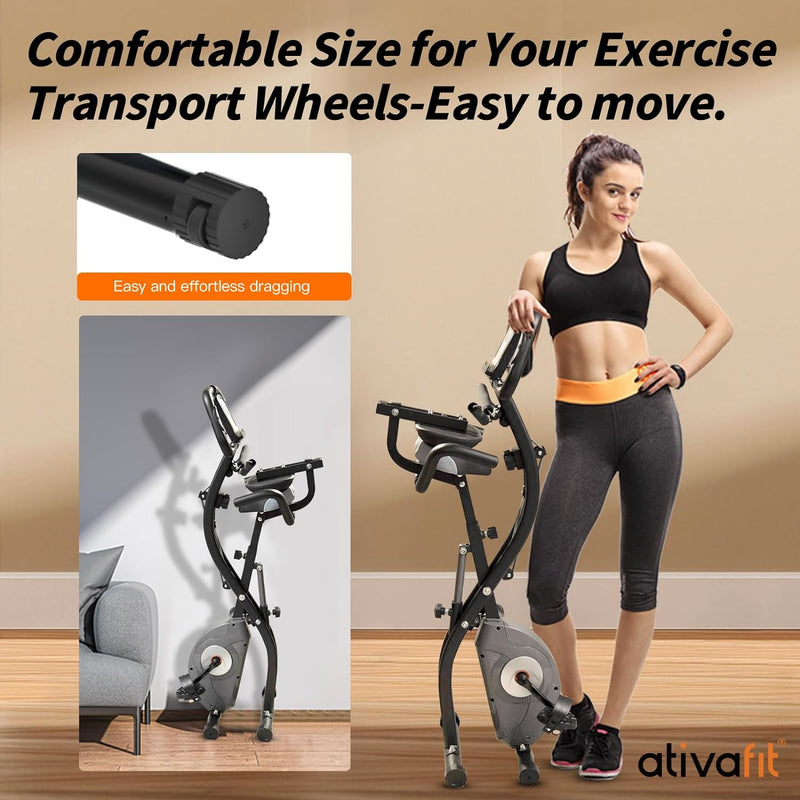 ATIVAFIT X-Bike Sport Fitnessfahrrad für Heimtrainer Fitnessbike für Ober-Und Unterkörper x-Bike mit