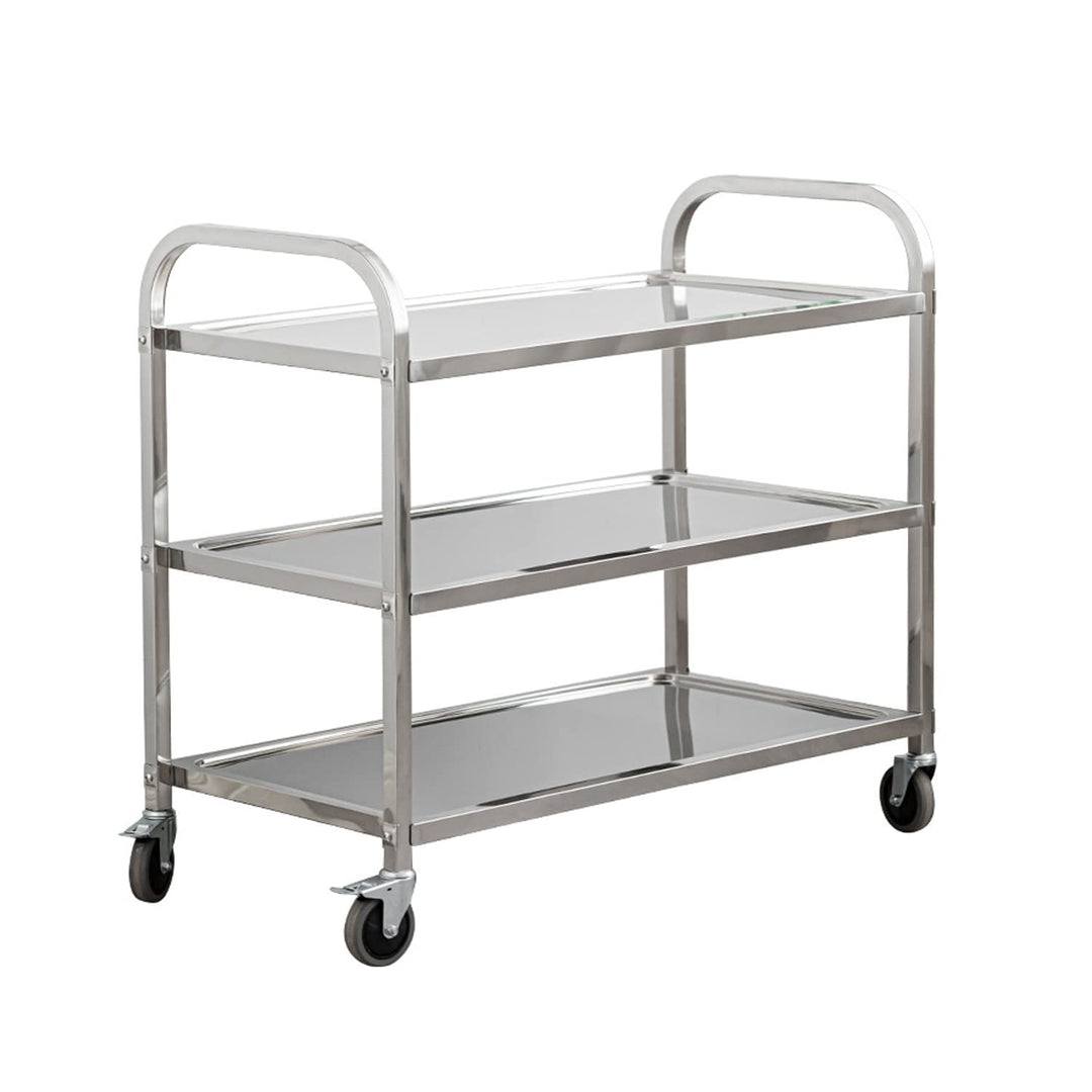 uyoyous Servierwagen 75x40x83.5cm Edelstahl 3 böden Küchenwagen Transportwagen Edelstahl mit 4 360°
