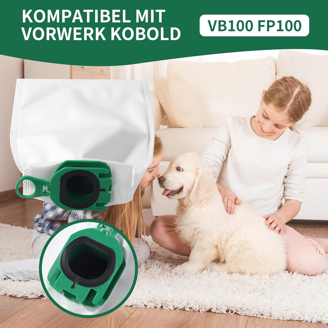 12 Staubsaugerbeutel für Vorwerk Kobold VB100, Für Vorwerk Staubsaugerbeutel, Für Kobold Staubsauger