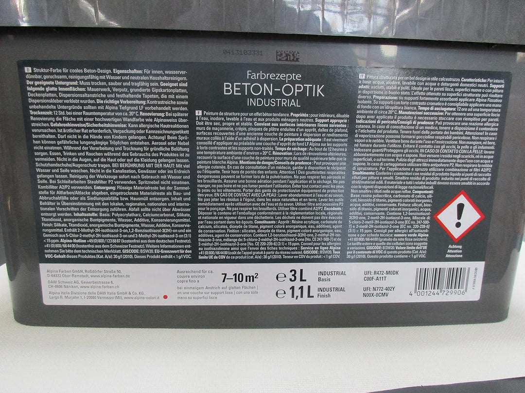 Alpina Farbrezepte BETON-OPTIK Set Betongrau