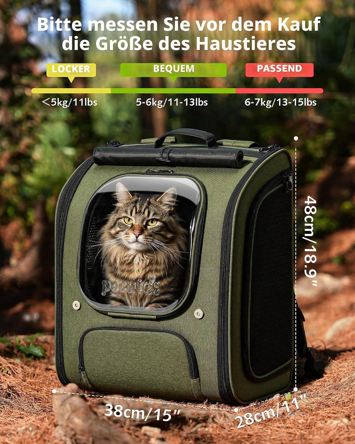 pecute Katzenrucksack Bubble Haustier Rucksack mit Netzfenster, Tragbare und Faltbare Katzentasche,