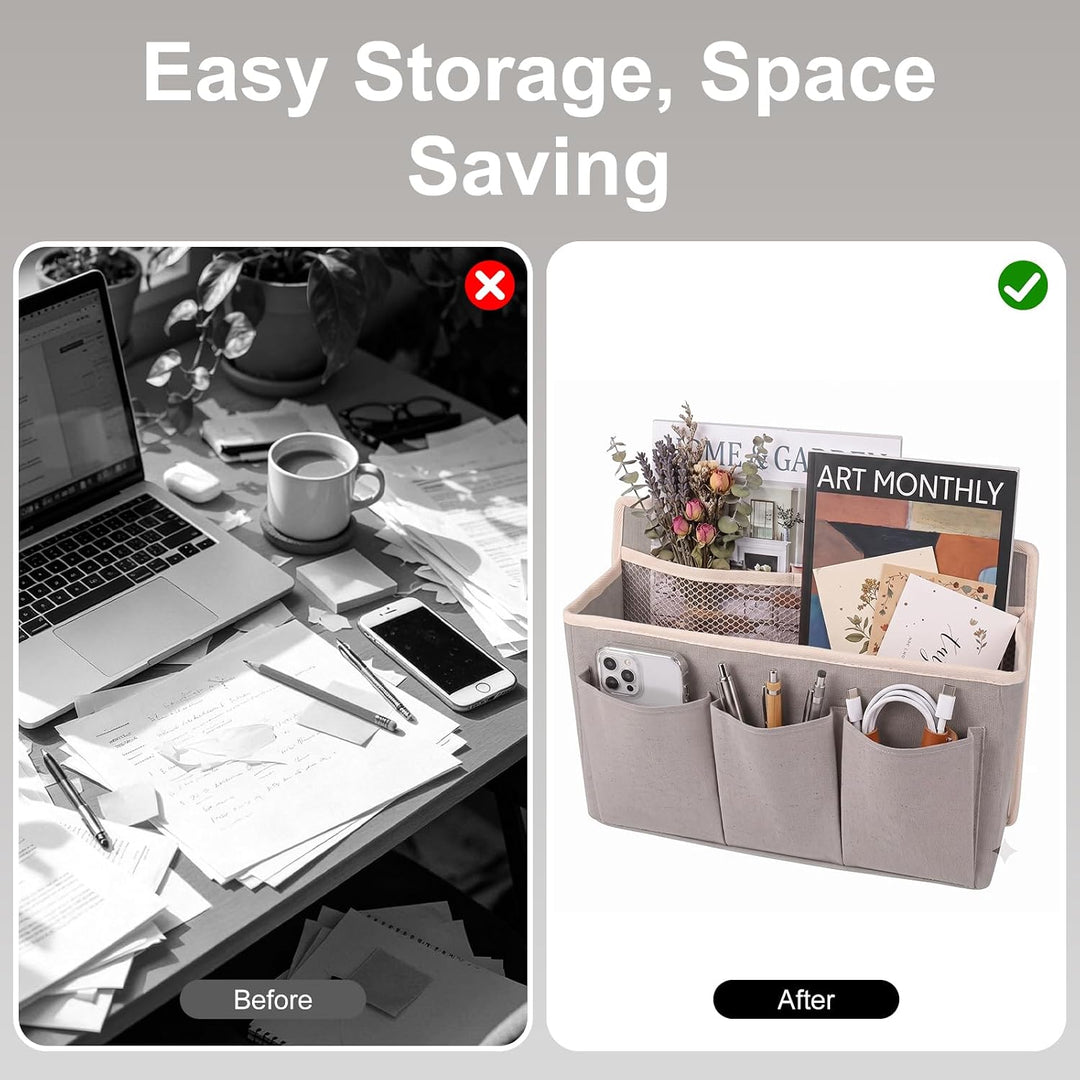 2 Stück Hängeorganizer Wand Organizer mit 8 Haken Aufbewahrung Hängend | Tür Organizer Leinen mit Gr