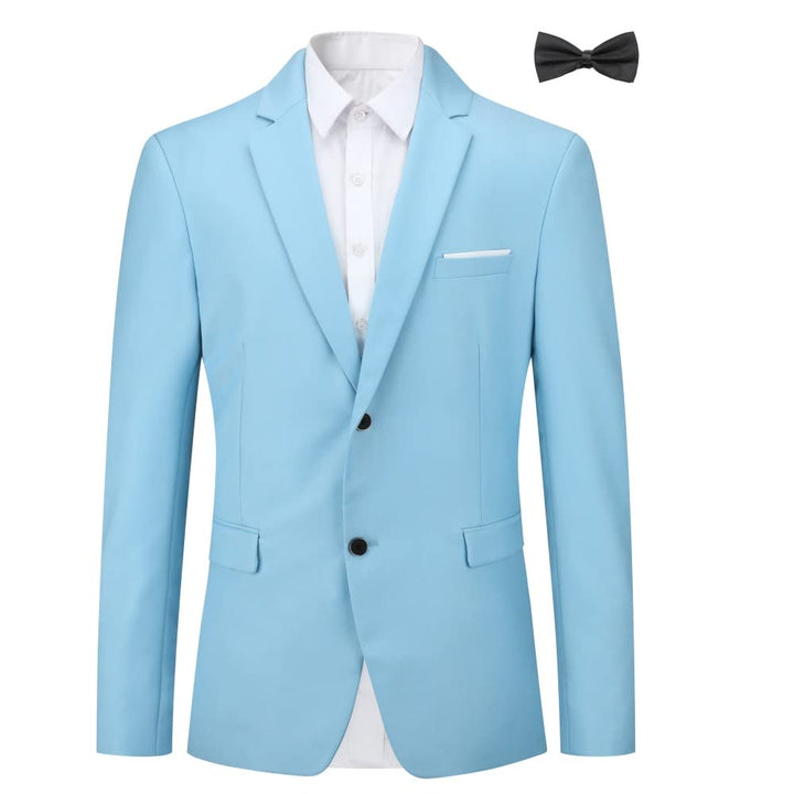Allthemen Sakko Herren Slim Fit Sportlich Anzugjacke mit Fliege Zwei Knöpfe Herren Blazer für Busine