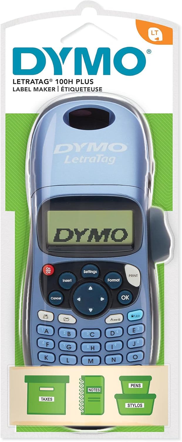 Dymo LetraTag LT-100H Beschriftungsgerät Handgerät | Tragbares Etikettendrucker mit ABC Tastatur | m