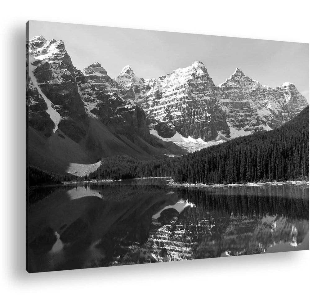 deyoli Banff See im Moraine Nationalpark Format: 80x60 Effekt: Schwarz&amp;Weiss als Leinwandbild, Motiv