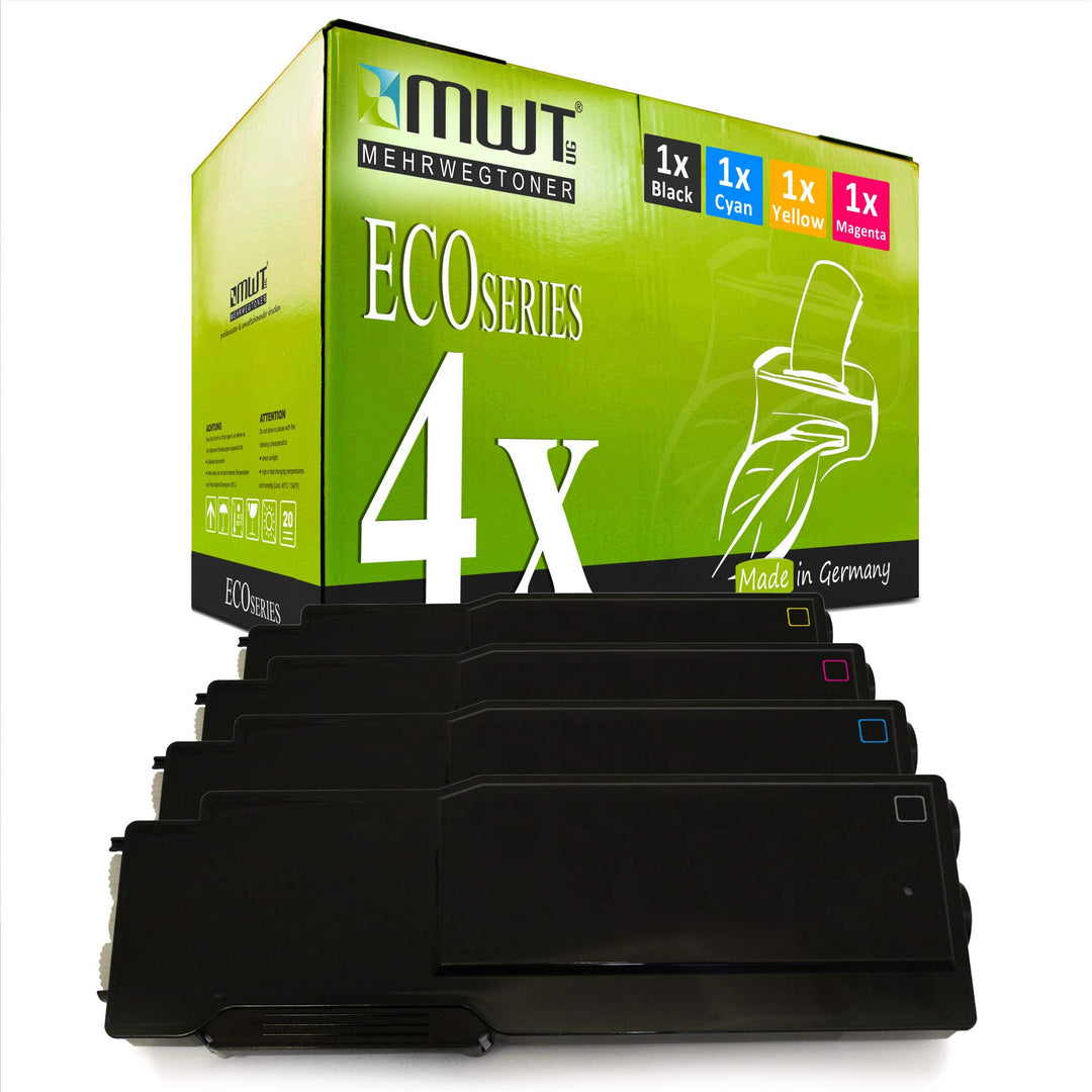 Mehrwegtoner 4X Kraft Office Supplies XXL Toner für Dell C 3760 3765 DN dnf n ersetzt Schwarz Blau R