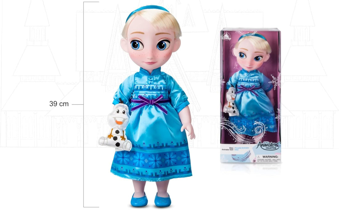 Disney Store Puppe ELSA aus der Animator Collection, Die Eiskönigin, 39 cm / 15", echt wirkendes Haa