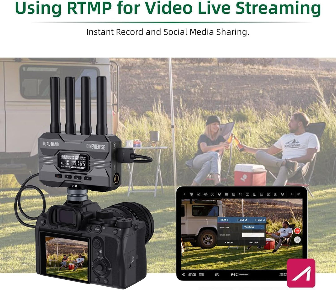 Accsoon CineView SE Wireless Sender nur SDI & HDMI Dualband-Technologie 2.4GHz 5GHz 1200ft/50ms HD K