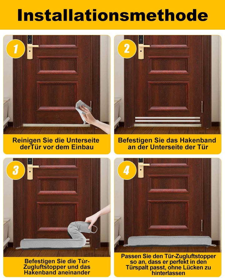 Zugluftstopper für Türen, 100cm Zugluftstopper Fenster, 1.1KG Schwerer Windstopper, Anti-Rutsch Türz