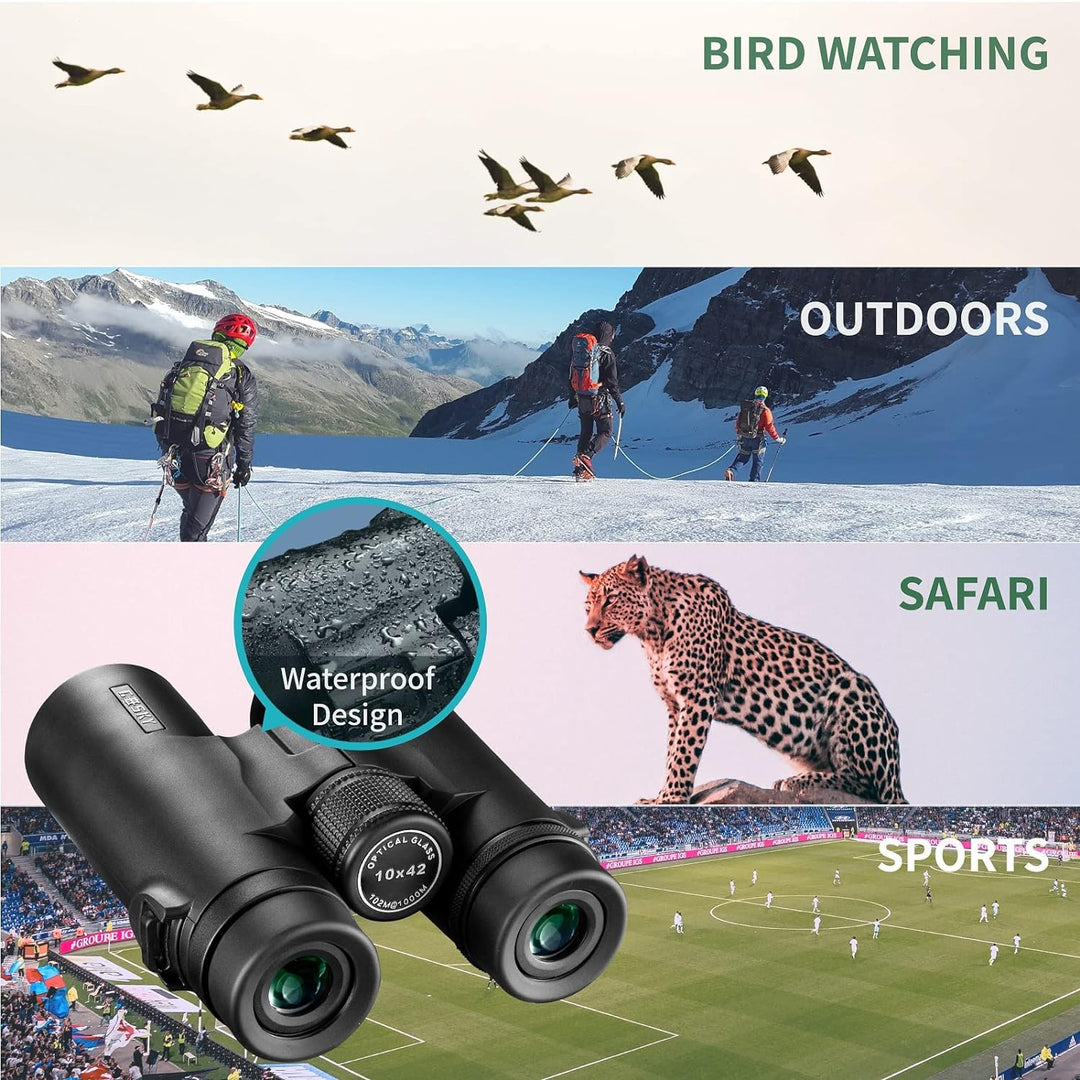 Gosky 10 x 42 Fernglas für Erwachsene, professionelles HD Fernglas, Fernglas für Vogelbeobachtung, R