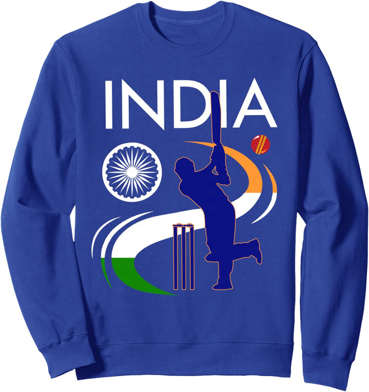 Indien Cricket mit indischer Flagge, Pinselstrich Sweatshirt