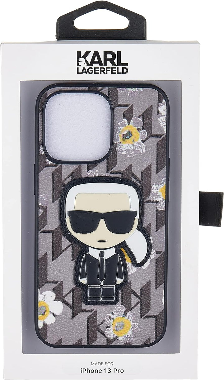 Karl Lagerfeld Iconic Karl Flower - iPhone 13 Pro Hülle (Grau)
