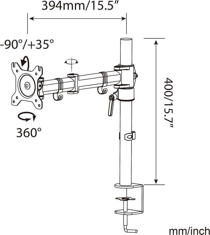 HFTEK Monitor TV Tisch-Halterung Halter Mounts für Bildschirme von 13 bis 34 Zoll – VESA 75/100 (HF2