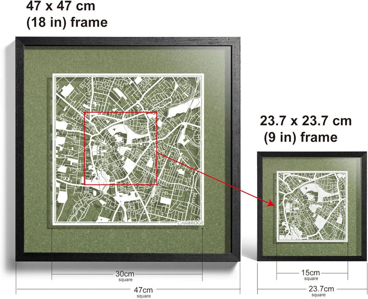 O3 DESIGN STUDIO - Marco de Papel para mapas, 22,8 x 22,8 cm, en Caja de Regalo, Fondo, autocambiant