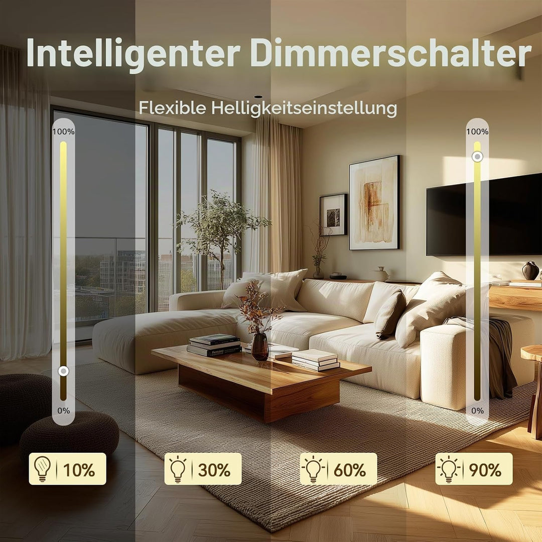 BSEED Dimmer Smart Alexa Lichtschalter 300W Touch Control WIFI Wandlichtschalter LED Kompatibel (Neu