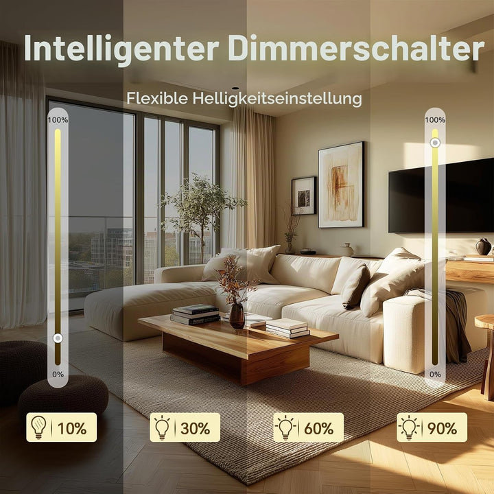 BSEED Dimmer Smart Alexa Lichtschalter 300W Touch Control WIFI Wandlichtschalter LED Kompatibel (Neu