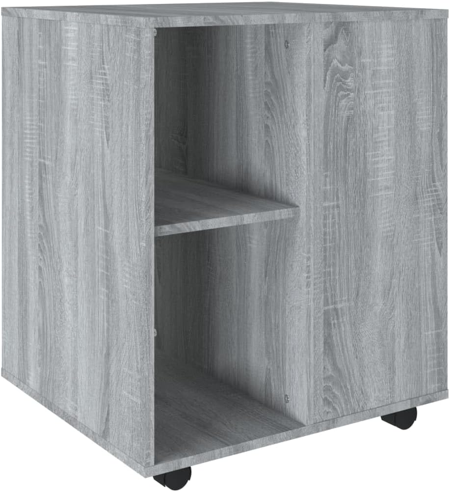 Rollschrank Grau Sonoma, 60x53x72 cm Holzwerkstoff, mobiler Büroschrank mit 4 Rollen, abschliessbar,