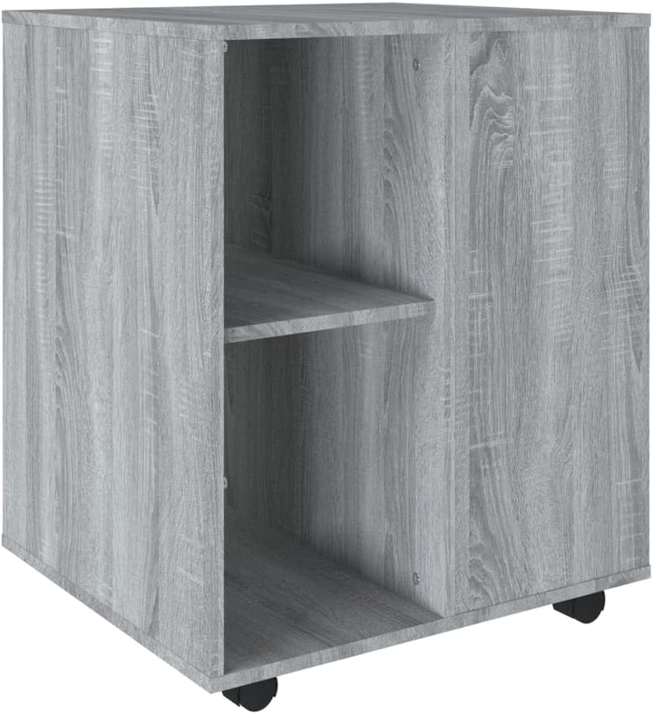 Rollschrank Grau Sonoma, 60x53x72 cm Holzwerkstoff, mobiler Büroschrank mit 4 Rollen, abschliessbar,