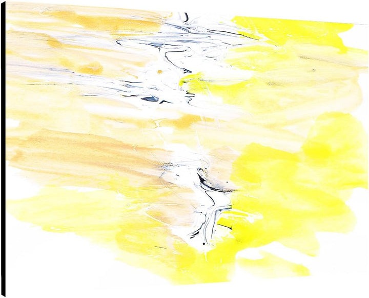 Paul Sinus Art 60x80cm Abstrakt004_Leinwandbild Abstrakte Kunst Kunstdruck auf Leinwand gelb schwarz