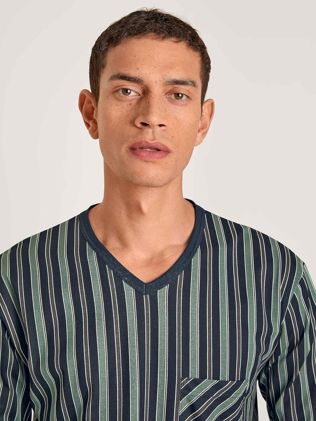 CALIDA Relax Imprint Bündchen-Pyjama Herren, Blue Night