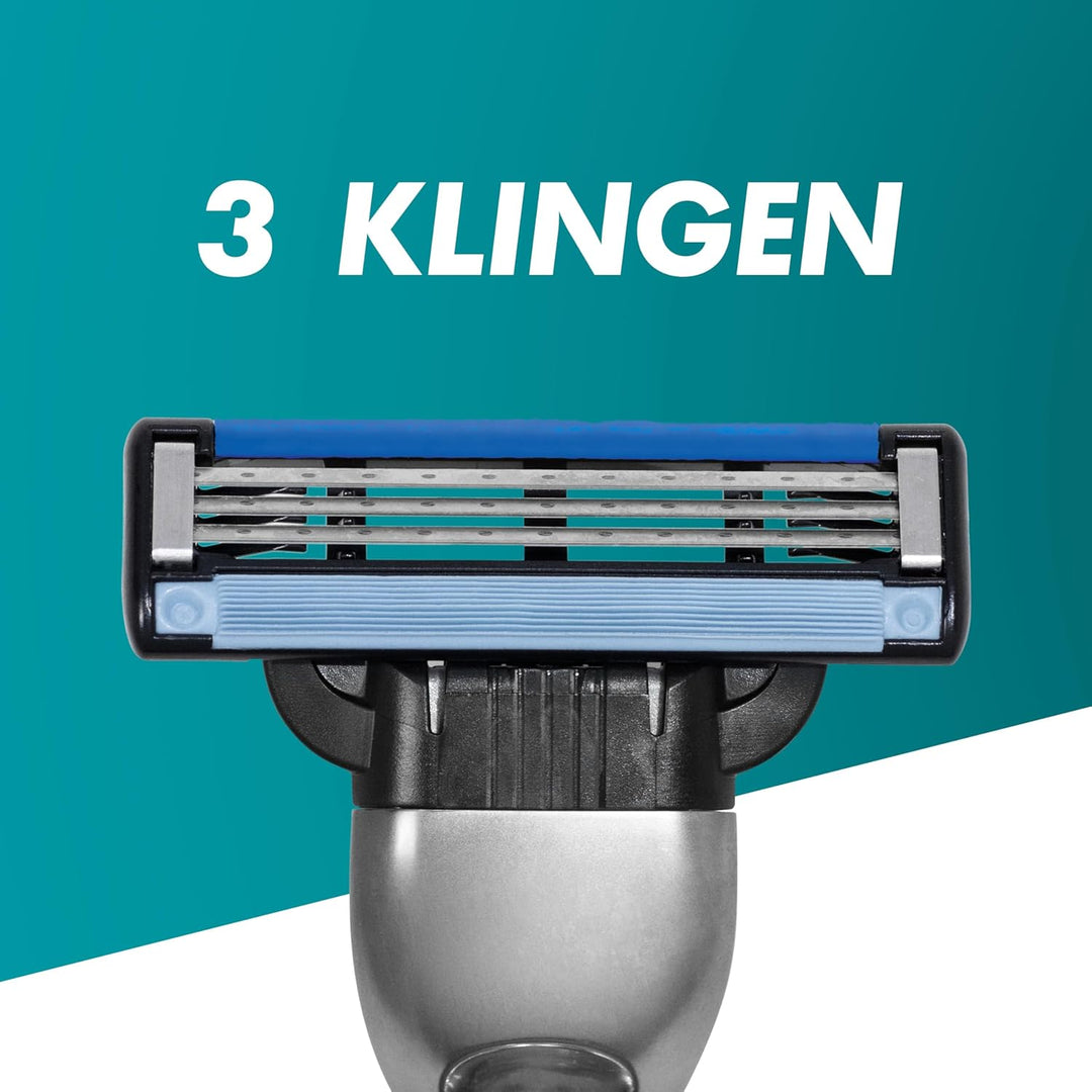 Gillette Mach3 Nassrasierer Herren, Rasierer + 8 Rasierklingen mit 3-fach Klinge, Geschenk für Männe
