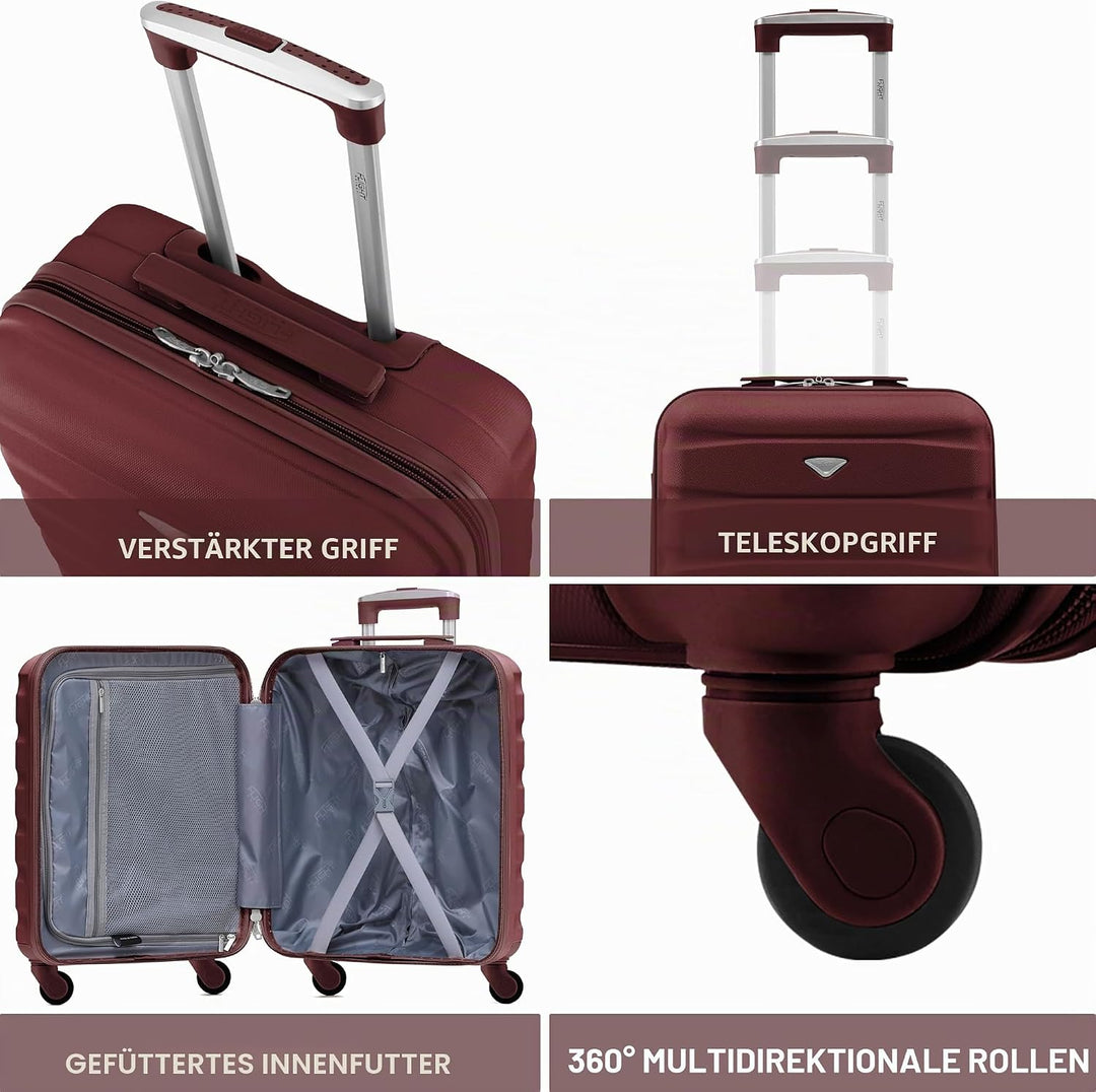 Flight Knight Leichte 4-Rad-ABS-Hartschalenkoffer Handgepack, zugelassen fur uber 35 Fluggesellschaf