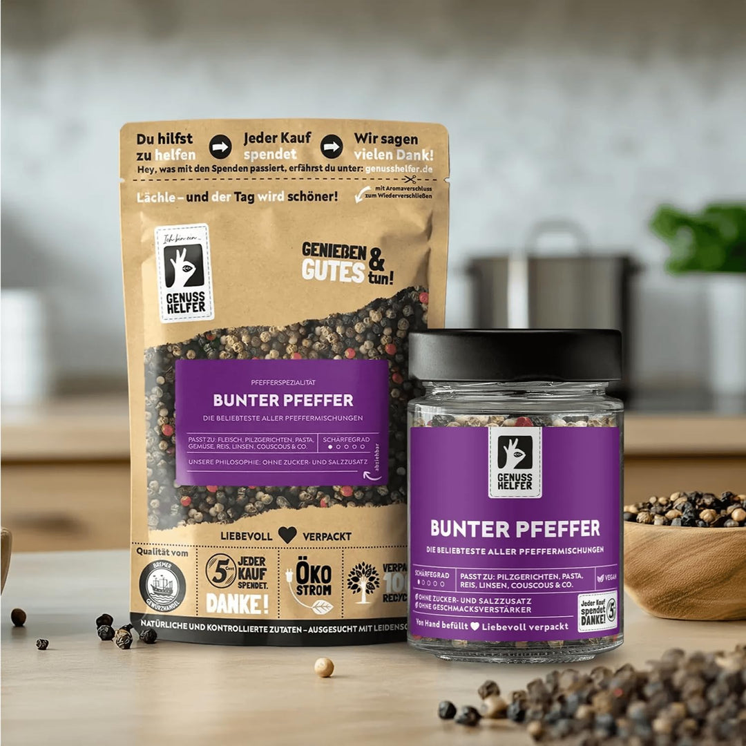 Bremer Gewürzhandel bunter Pfeffer, ganz, aromatische Pfefferkörner bunt, zum Kochen von herzhaften