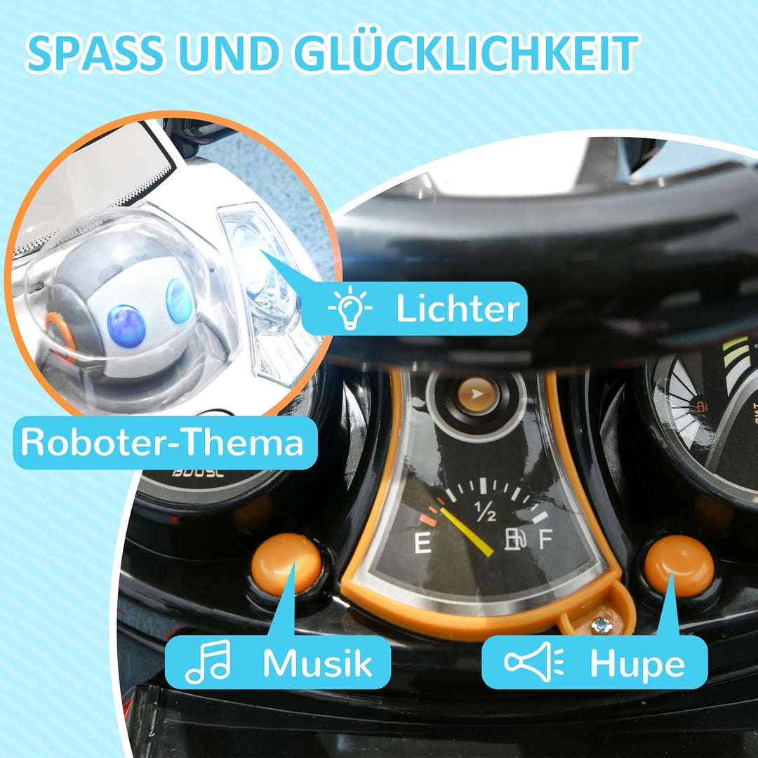 AIYAPLAY Rutschauto mit Schiebstange Rutschfahrzeug mit Lenkrad Schiebeauto Kinderfahrzeug mit Hupe