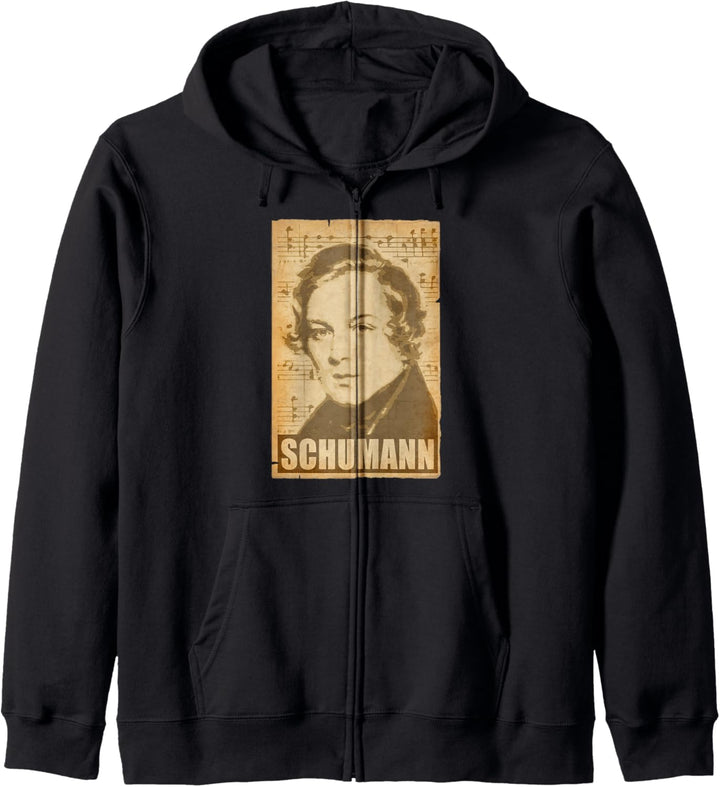Robert Schumann Komponist für klassische Musik im Retro Kapuzenjacke