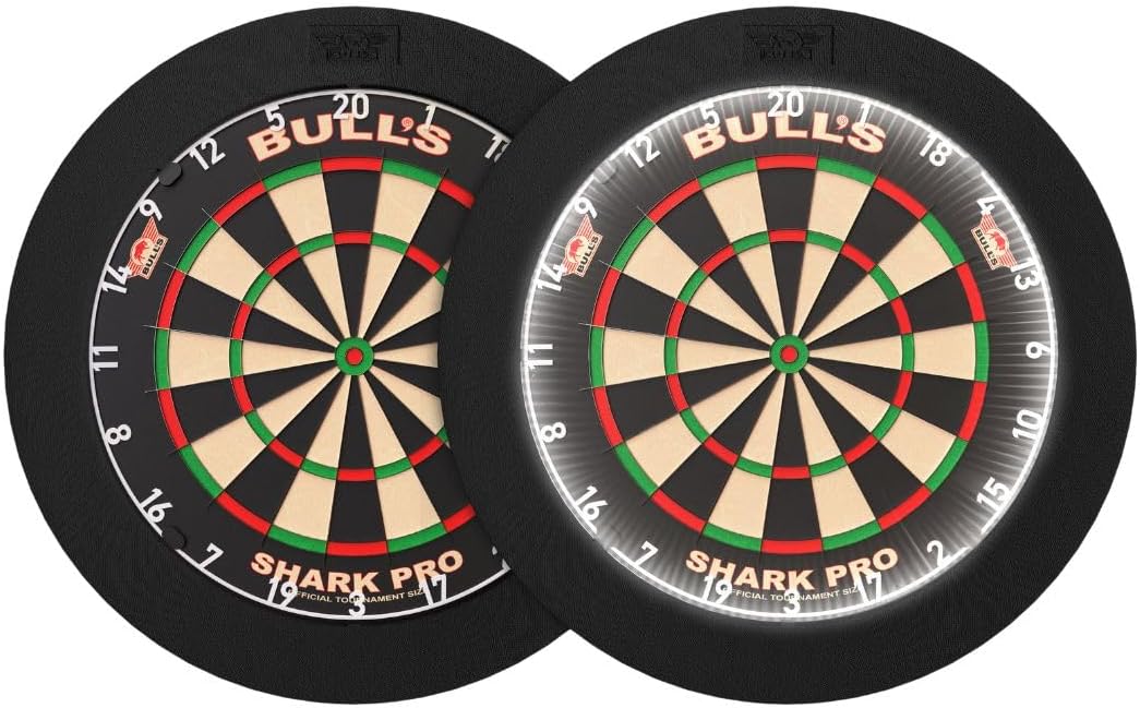 Bull's Lumo Surround Dartboard Beleuchtungssystem - 360° LED-Beleuchtung & Wand-Schutz - Kompakt, La