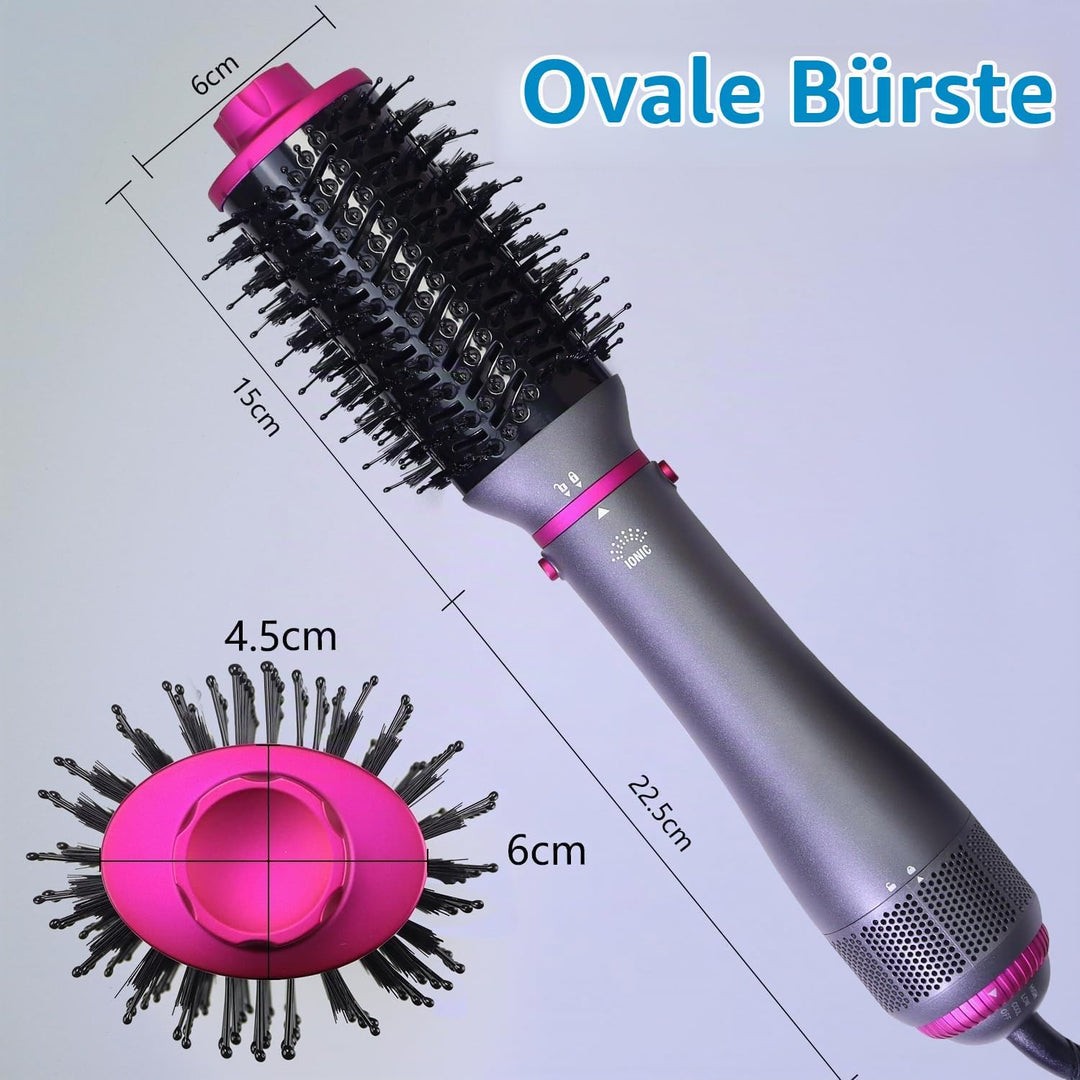 Haartrockner-Bürste, 4-in-1, Blasbürste, abnehmbarer Haartrockner mit negativen Ionen, mit Diffusor,