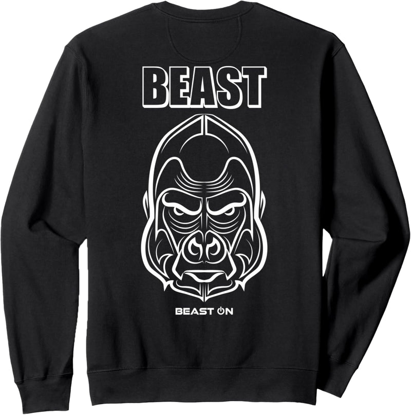 Beast Gorilla Kopf Rücken Motiv Gym Fitness Bodybuilding Sweatshirt