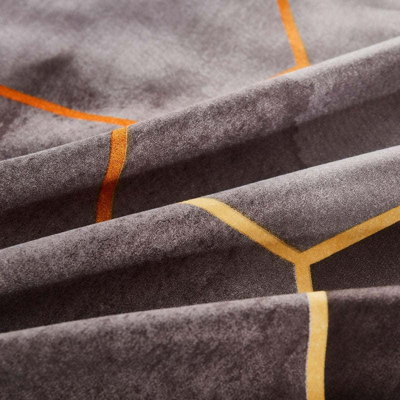 Luofanfei Microfaser Bettwäsche 200x220 Grau Schwarz Streifen Geometrisch Gestreift Bettwaesche Dopp