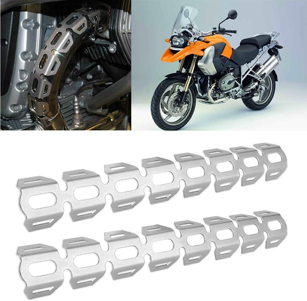 Motorrad Auspuff Hitzeschild, Hitzeschutzblech mit Loch Wärmedämmung Schild Schalldämpfer Hitzeschut