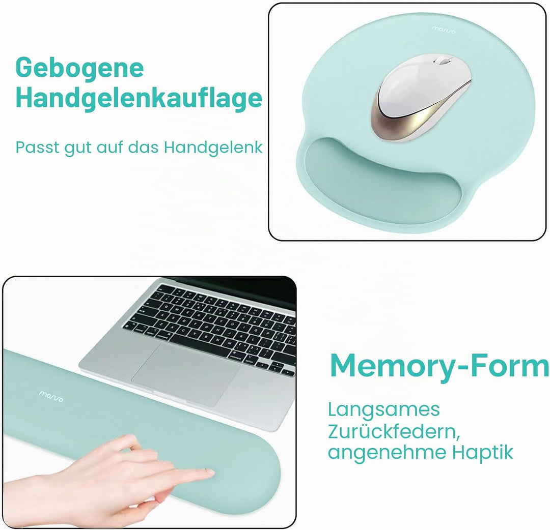 MOSISO Handgelenkstütze für Mauspad&amp;Tastatur Set, Ergonomisch Kreisförmig Mauspad&amp;Untersetzer Rutsch