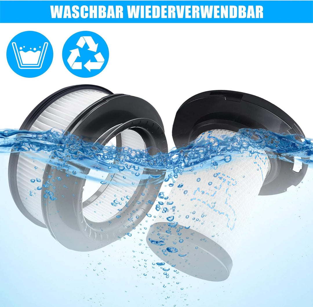 Satz von 4 wiederverwendbaren Filtern für Rowenta X-Force Flex Kompatibel 11.60, 12.60, 14.60, 15.60