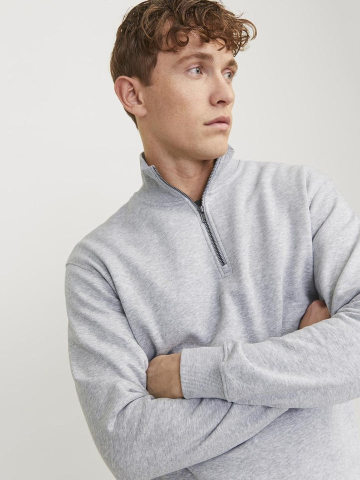 JACK & JONES Male Kapuzenjacke Einfarbig Kapuzenjacke Sweatshirt XS Light Grey Melange, Sweatshirt X