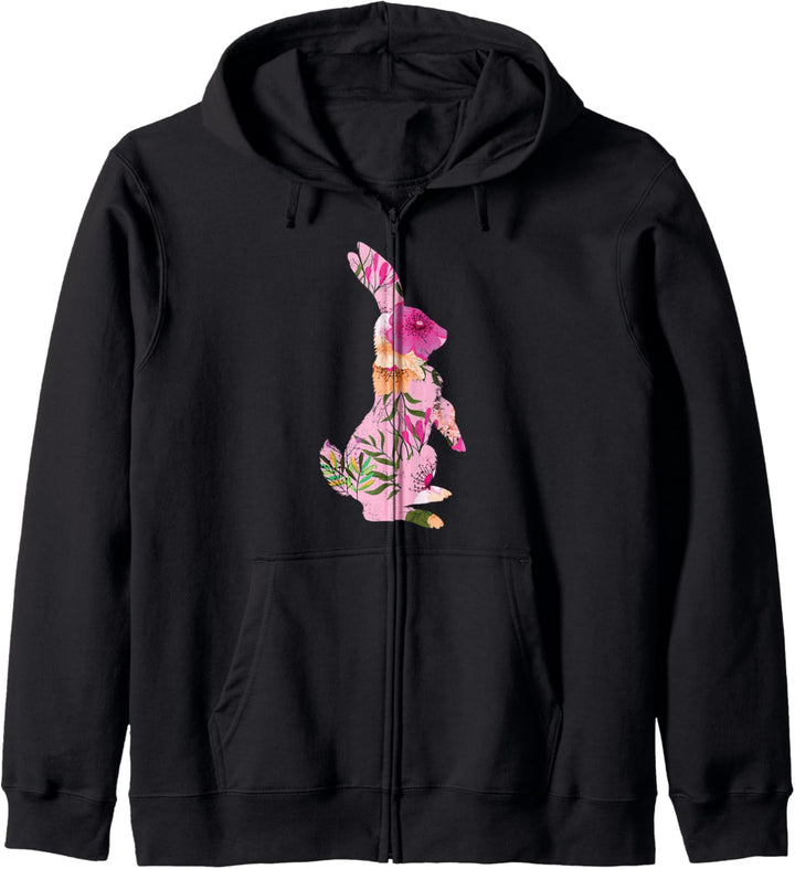 Blumenmotiv Osterhase Blume Kaninchen Geschenkidee Kapuzenjacke