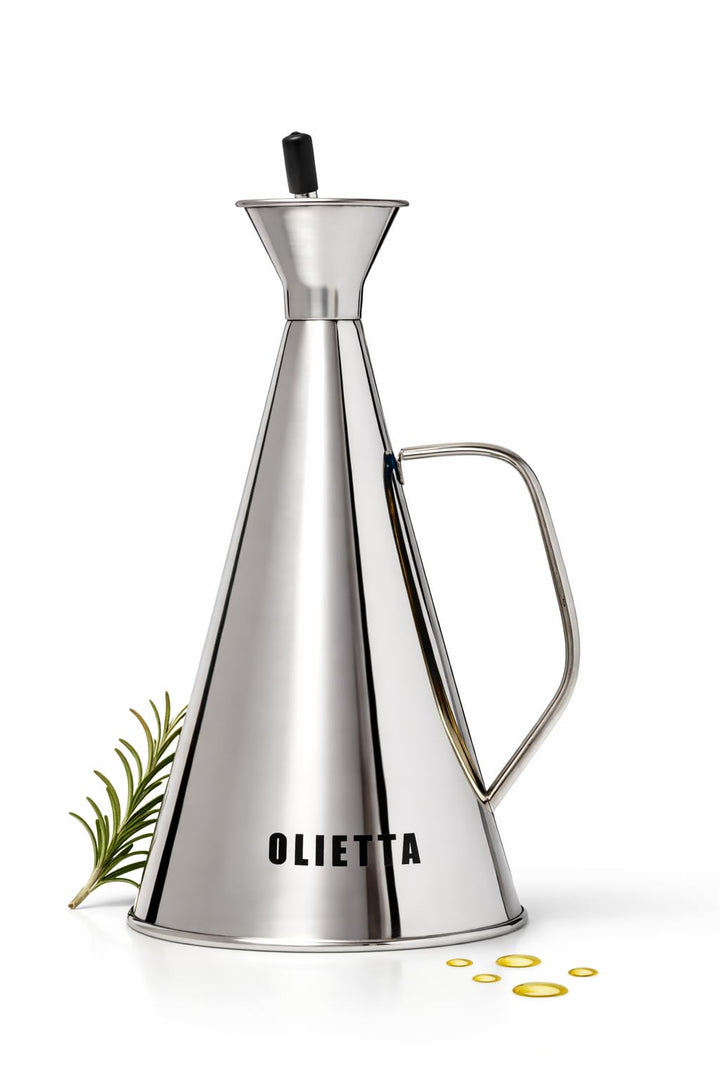 Olietta Tropf- und auslaufsichere Ölflasche aus Edelstahl - 750 ml Ölflasche mit Ausgiesser zum Ausg