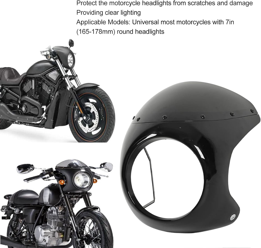 Focket 7 Motorrad-Scheinwerferverkleidung, schützende Windschutzscheibe, universelle Motorrad-Windsc