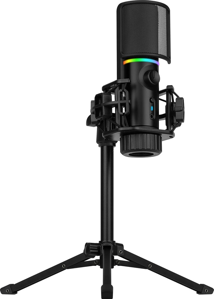 Streamplify MIC RGB Tripod - Nierencharakteristik USB-Mikrofon PC Gaming mit Stativ, Streaming-Mikro