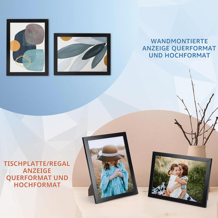 Hoikwo 18 Stück Bilderrahmen 13x18 cm, Schwarz Fotorahmen Collage Set für Wohnzimmer Schlafzimmer Ki