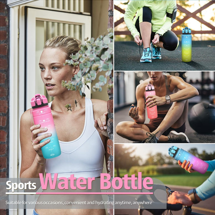 Niggeey Sport Trinkflasche 500ml, 700ml, 1L, 1,5L Trinkflasche Kinder Auslaufsicher, BPA-frei Tritan