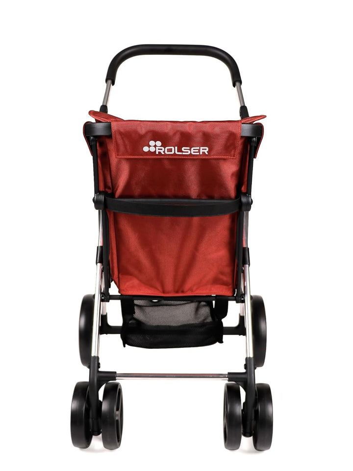 Klappbarer Einkaufstrolley Rolser Basquet MF 4 grosse Räder (2 drehbare) - Oxid, Oxid