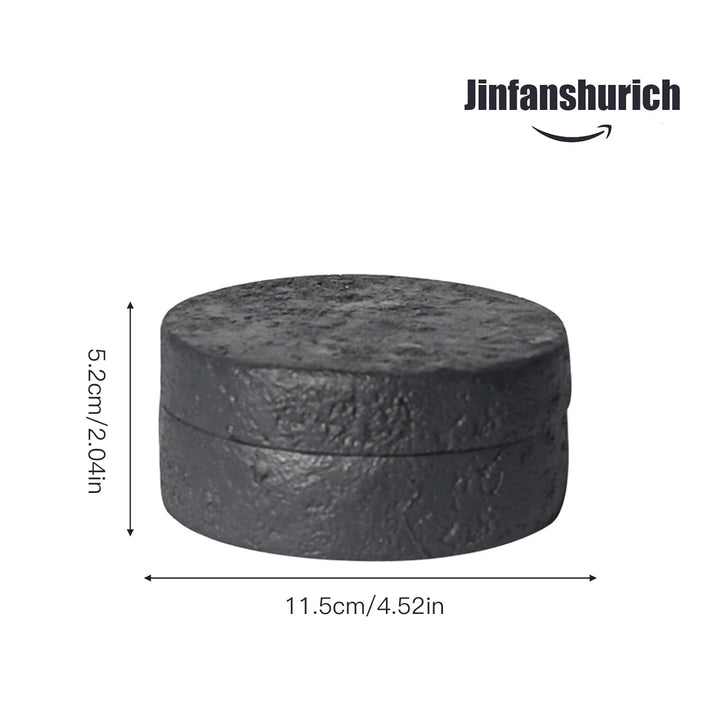 Jinfanshurich Dekorative Tisch Aufbewahrungsbox mit Deckel aus Zement & Edelstahl, Geruchsdicht, Win
