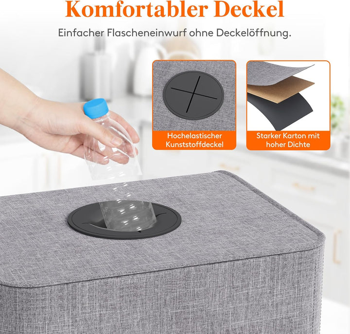 Lifewit 100L Pfandflaschen Sammelbehälter mit Deckel, Gross Pfandflaschen Aufbewahrung, Behälter Lee