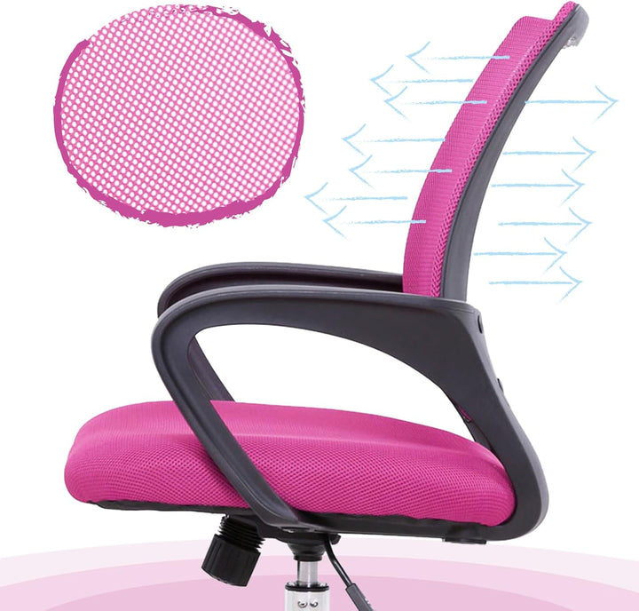 SVITA Cydney Kinder Schreibtischstuhl Bürostuhl Netzbezug Drehstuhl Stuhl Schreibtisch (Pink)