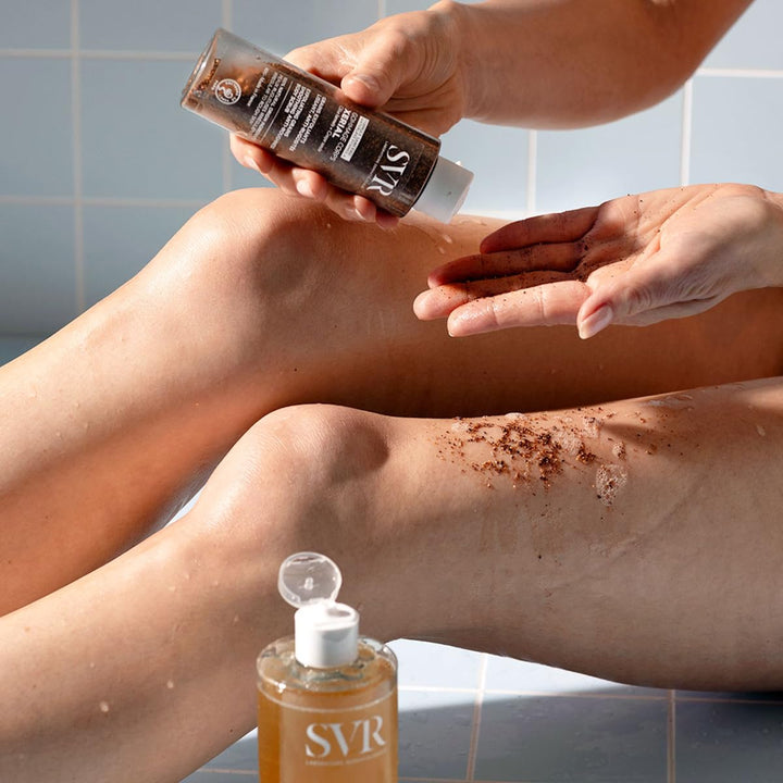 SVR - Xerial Körperpeeling – Peeling, glättend, gegen Ugosität, eingewachsene Haare – für trockene b