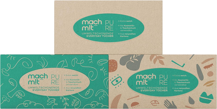 machm!t PURE Kosmetiktücher + Box 4-lagig – extrem weich & besonders nachhaltig dank 100% Recyclingp