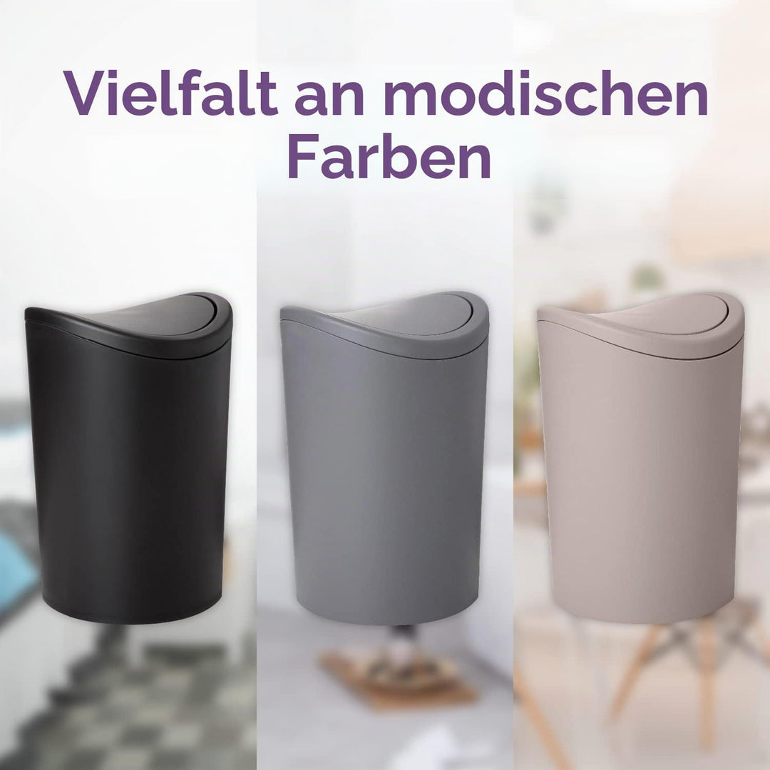 TATAY Mülleimer Bad, 6L Kapazität, Polypropylen, BPA frei, weiss. Massnahmen 19 x 19 x 28 cm Weiss 6